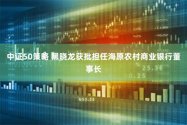 中证50策略 黑晓龙获批担任海原农村商业银行董事长
